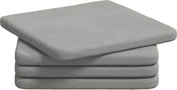 vidaXL Sitzkissen 4er Set Hellgrau aus Mikrofaser mit abnehmbarem Bezug B/B/H: 40 x 40 x 3 cm