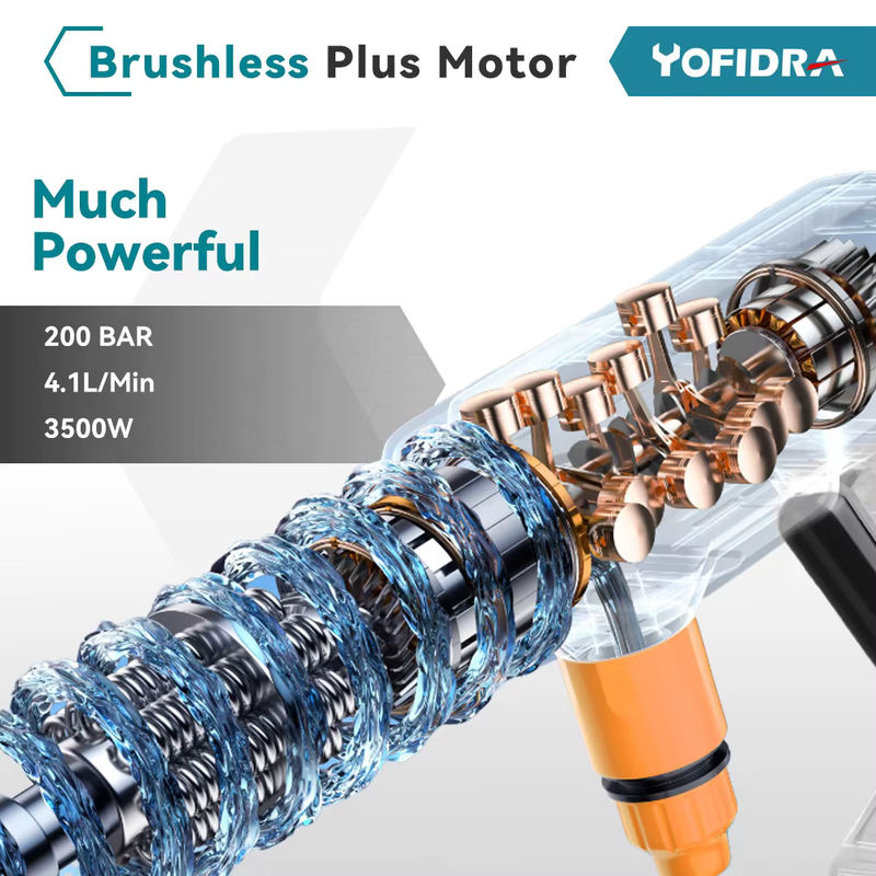 Yofidra 6 in 1 Akku Hochdruckreiniger mit 200 Bar und Schaumgenerator, kompatibel mit Makita Akku - Bild 6