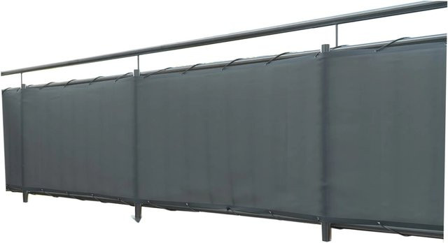 Peddy Shield Balkonverkleidung aus Polyester mit Kabelbindern, Farbe: Anthrazit, Höhe: 75 cm, Breite: 500 cm - Bild 1