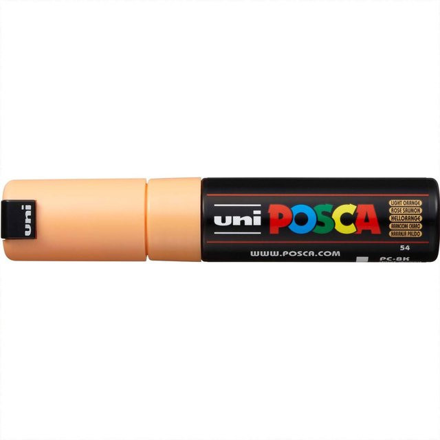 uni POSCA-Marker PC-8K mit 8mm Keilspitze in Hellorange, permanenter Pigmentmarker - Bild 1