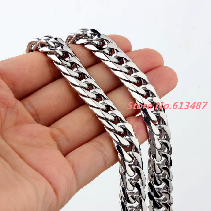 Halskette Kubanische Kette, Edelstahl, Silber, Herren - Bild 2