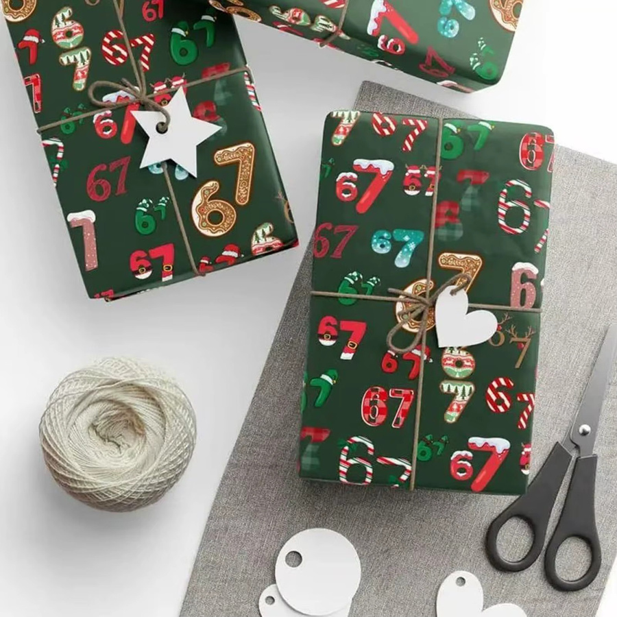 Grüne Weihnachts-Geschenkpapierrolle für deine Feiertagsdekoration - Bild 2