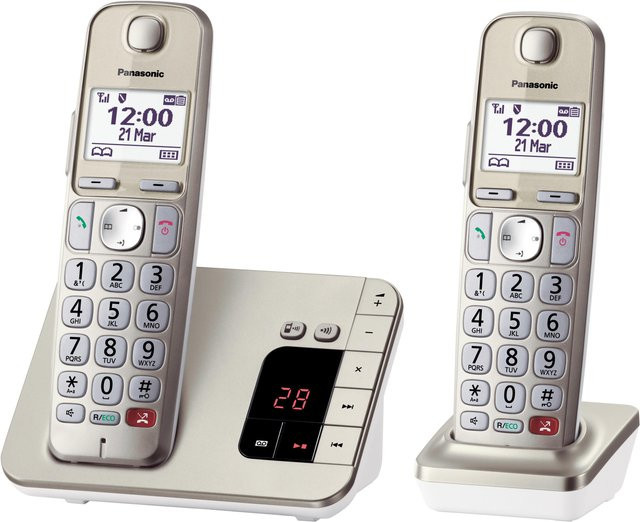 Panasonic KX-TGE262GN Schnurloses Telefon in Beige mit Call-Blocking-Funktion - Bild 1