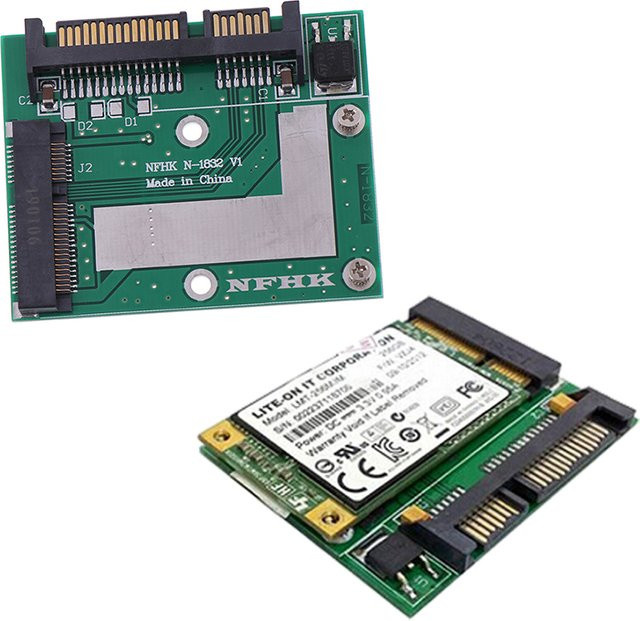 SD&HI MSATA zu 2,5 Zoll SATA 6,0Gbps Adapter-Konverterkarte in Grün zur Speichererweiterung für Mini PCIE SSD Module - Bild 1
