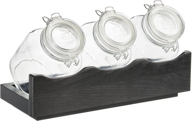 APS Buffet-Ständer GOOD MORNING in transparent/braun, L x B x H: 43 x 17 x 13,5 cm - Bild 1