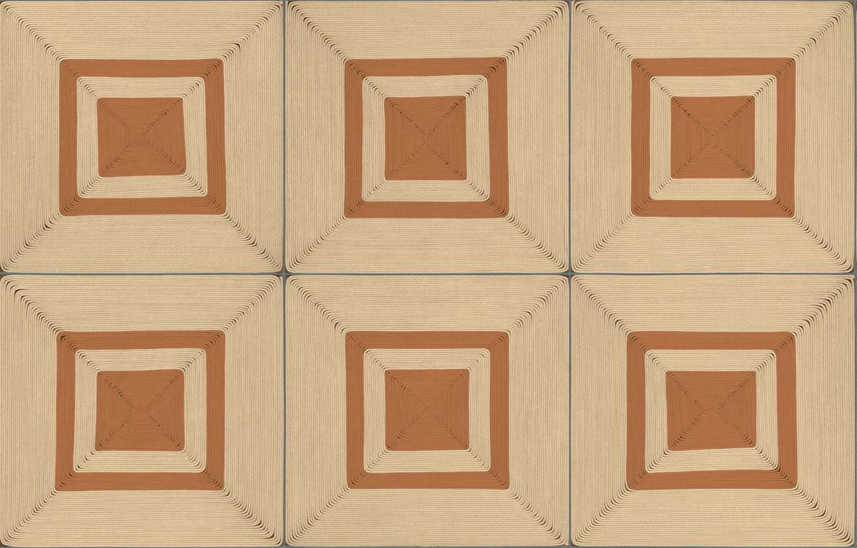 Élitis Tapete Carrés Jalonnés VP 996 11 in Beige und Braun mit geometrischem Design - Bild 1