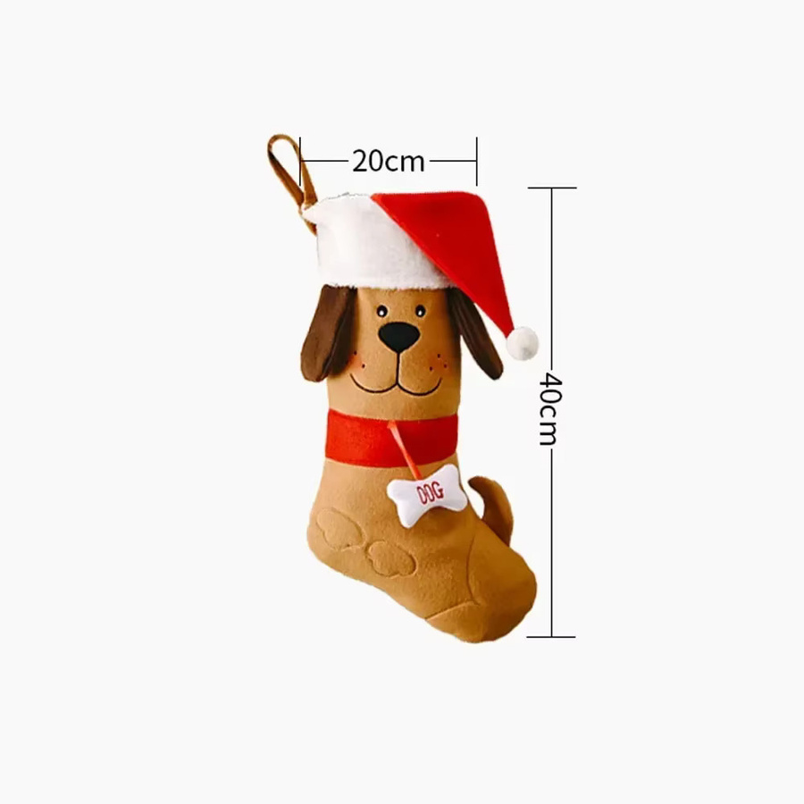 Weihnachtlicher Hunde-Knochen Geschenkstrumpf aus Baumwolle für Haustiere und Kinder, Mehrfarbig - Bild 5