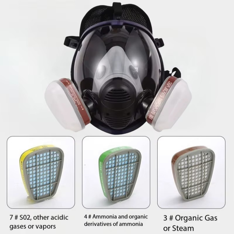AnruiGe PROTECT Chemische Schutzmaske 6800 Vollgesichtsmaske mit Kieselgel-Filter zum Schutz vor Staub und Pestiziden - Bild 5