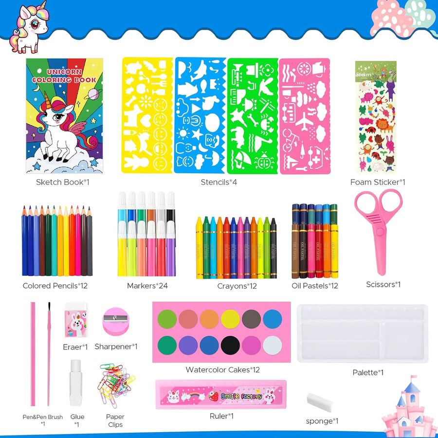 CutteeyFyry Einhorn Zeichenspielzeug mit Malbuch, Kunst- und Bastelset - Bild 2