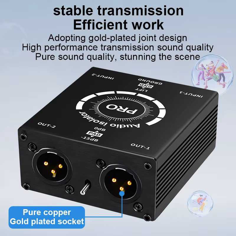 TITAK XLR Audio Isolator zur Geräuschunterdrückung für Mixer und Mikrofone in Schwarz - Bild 6