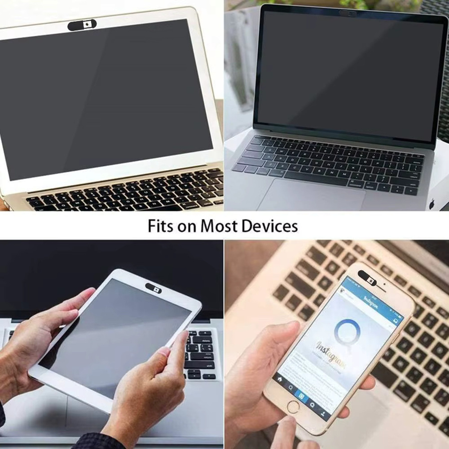 3er-Pack Universal Webcam Abdeckung Shutter in Schwarz für Laptop, Tablet, Smartphone und Computer - Bild 5