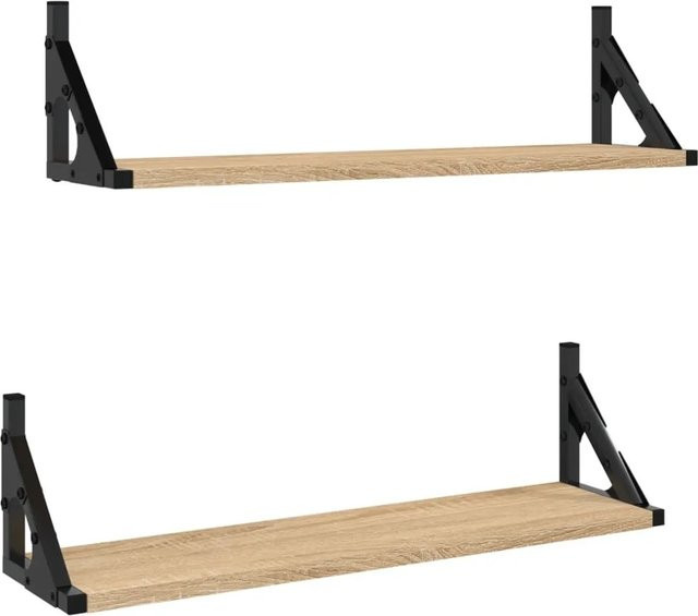 vidaXL Wandregale 2er-Set Sonoma-Eiche, B/T/H: 60 x 15 x 15,5 cm - Bild 1