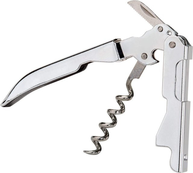 Fackelmann Korkenzieher Doublepull Waiters Friend aus Edelstahl mit Folienmesser in Silber - Bild 1