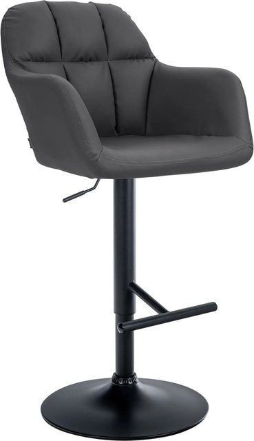 DELUKE Barhocker TUBEL in Schwarz, höhenverstellbarer Barstuhl aus Kunstleder mit Lehne und 360 Grad Drehbarkeit, B/T/H: 57 x 59 x 97 cm - Bild 1