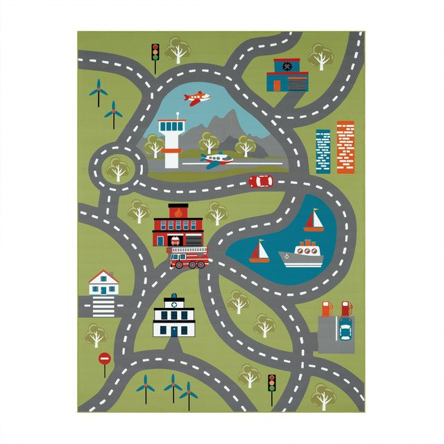 Kinderteppich Bini in Grün für das Kinderzimmer, B/B: 140 x 200 cm - Bild 1