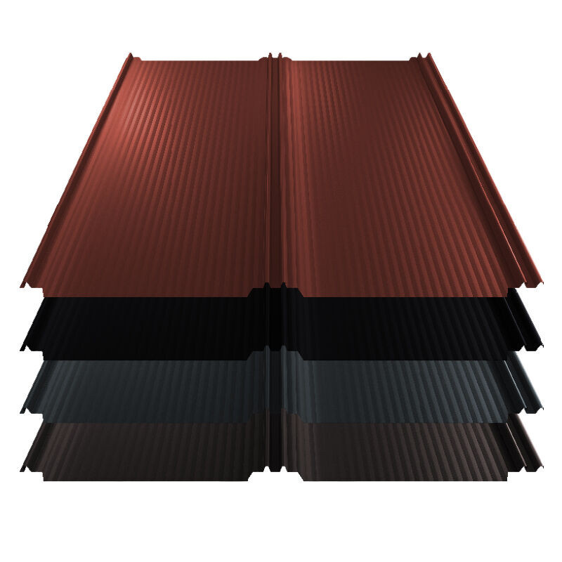 ThyssenKrupp ICE Crystal Stehfalz T-Panel Dach aus Stahl in Rot, Nanowelle, Breite: 110 cm, Materialstärke: 0,50 mm - Bild 1