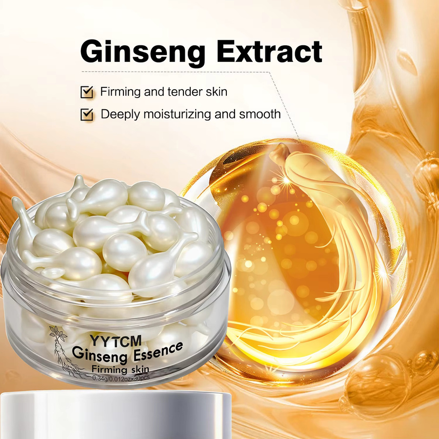 Ginseng-Essenz-Kapseln, feuchtigkeitsspendende und straffende Essenz mit Niacinamid und Retinol, 30 Kapseln - Bild 2