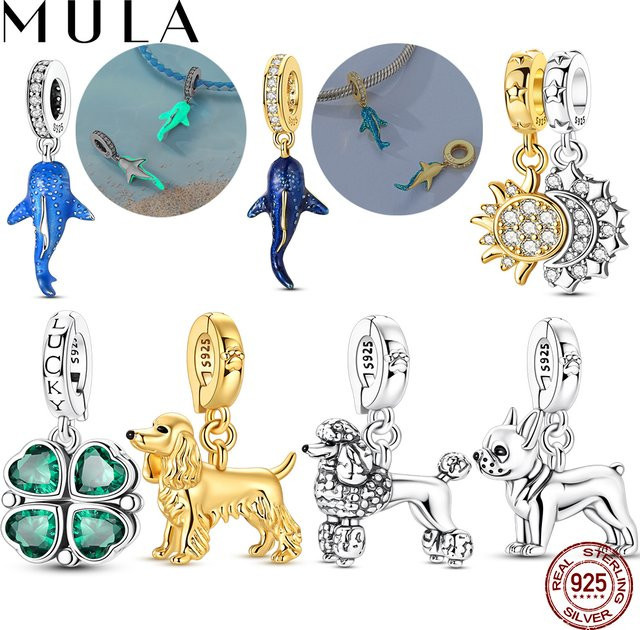 Mula Whale Charms Anhänger 925 Silber, Zirkonia, Damen - Bild 1