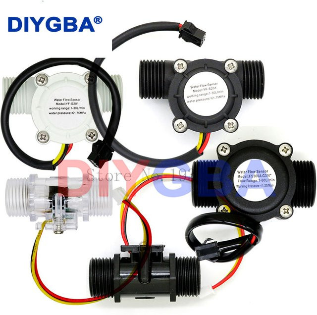 DNIGEF Wasserdurchflusssensor Hall-Durchflussmesser in Weiß, Durchflussrate 1-30 l/min, Druckfestigkeit 2,0 MPa, Modelle YF-S201 YF-201C FS300A - Bild 1