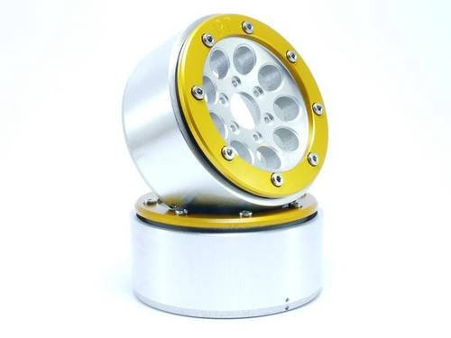 Metsafil 1:10 Crawler Felgen aus Aluminium in Silber/Gold, 1 Paar - Bild 1