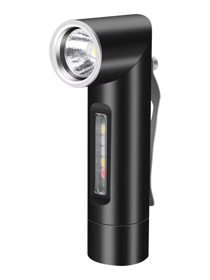BORUiT V5S UV-LED-Taschenlampe mit 500LM, Drehkopf, Typ C, wiederaufladbar und Magnet, wasserdichte Arbeitsleuchte in Schwarz - Bild 5
