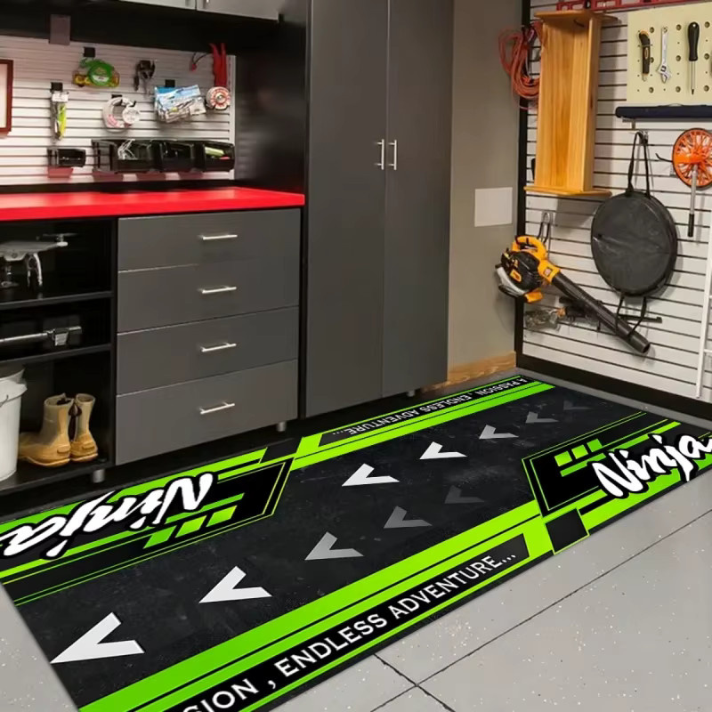 VIKAMA Rennmotorrad-Matte, rutschfester Sportteppich für Garage und Wohnzimmer, mehrfarbig, Breite: 120 cm - Bild 2