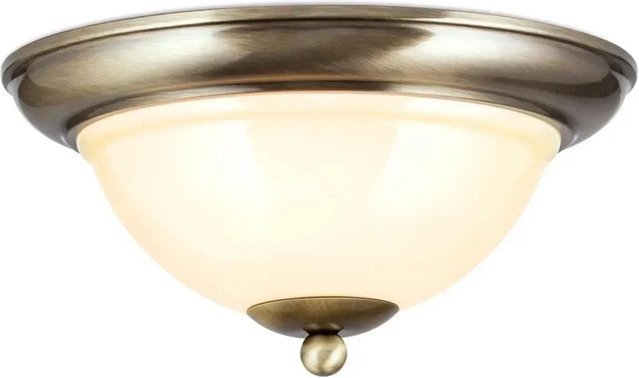 Orion Leuchten Deckenleuchte Old Lamp in Champagne mit Patina-Optik und Glas - Bild 1
