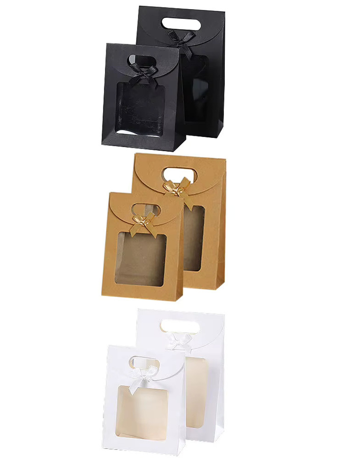 Wiederverwendbare Geschenktüten mit Flip-Top-Verschluss aus Papier in Weiß für Geburtstage, Hochzeiten und Weihnachten - Bild 4