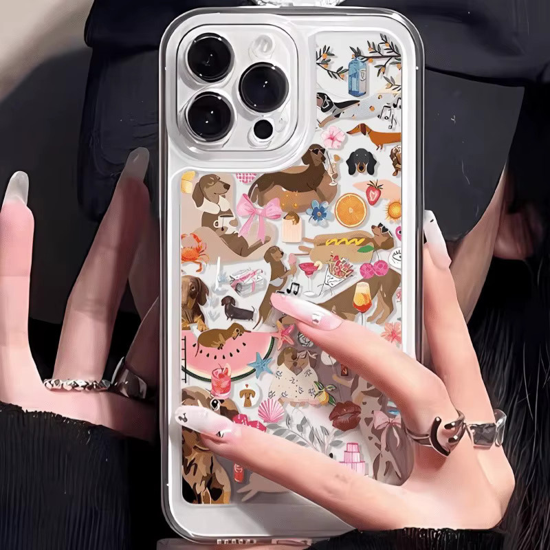 Transparente Handyhülle mit bemaltem Dackel-Aufdruck für Apple iPhone 17, 16, 15 Pro, Max und Plus Serien - Bild 2