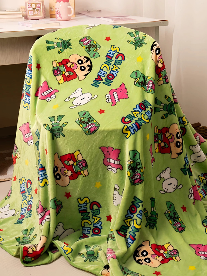 EAKI Flanell-Decke mit Cartoon Crayon Shin Chan Motiv, weiche Samtdecke für Erwachsene - Bild 4