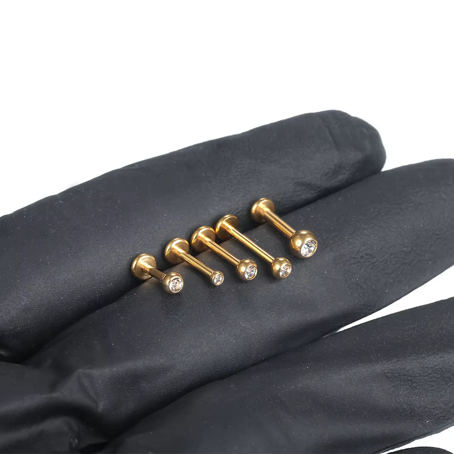 Piercing Ohrringe Titan, Kristall, Unisex - Bild 1