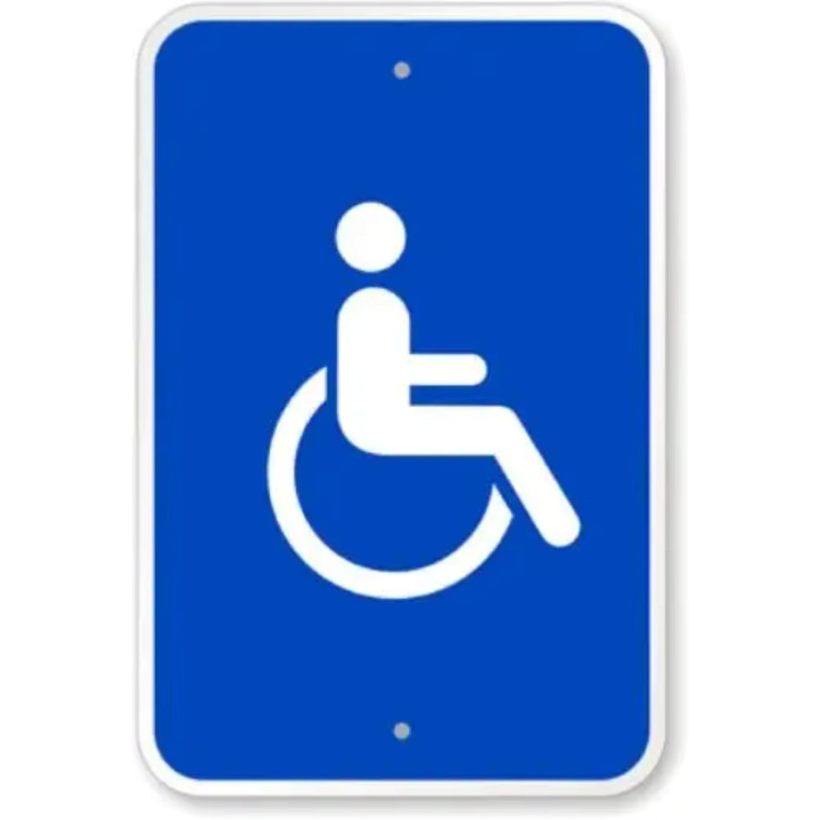 MINISO Handicap-Symbol Schild aus wetterfestem Aluminium in Blau, B/H: 20,3 x 30,5 cm - Bild 2