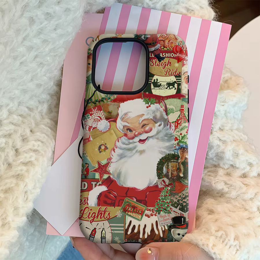 Vintage Weihnachten Karneval Handyhülle für iPhone 11 bis iPhone 17 Pro Max Plus mit doppelschichtiger Rückseite in Multicolour - Bild 4