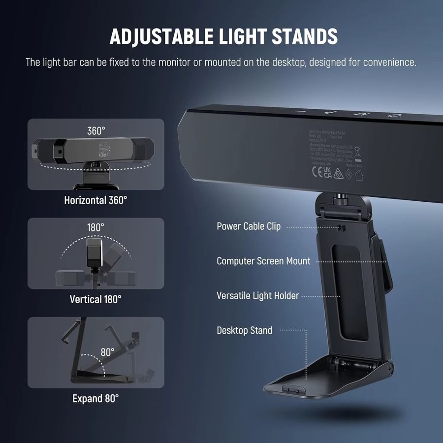 NEEWER Basics 6-W Monitorlichtleiste mit Fernbedienung und Touch-Steuerung, dimmbare zweifarbige LED Schreibtischlampe für Videokonferenzen - Bild 6