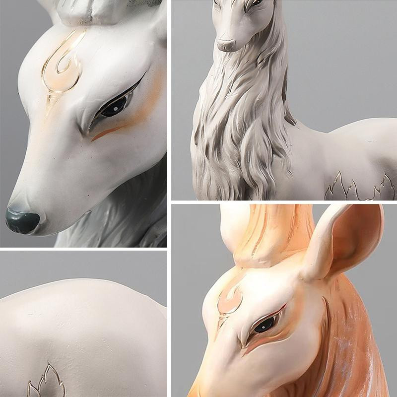 Yiran Furniture Hirschstatue aus Harz als luxuriöse Elchskulptur für deine Wohnzimmerdekoration, Höhe: 35 cm - Bild 4