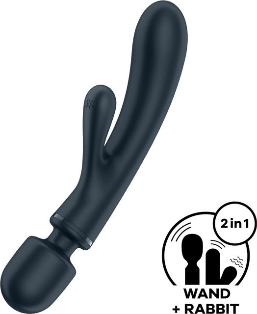 Satisfyer Triple Lover Vibrator in Grau und Schwarz, Länge: 24 cm - Bild 1