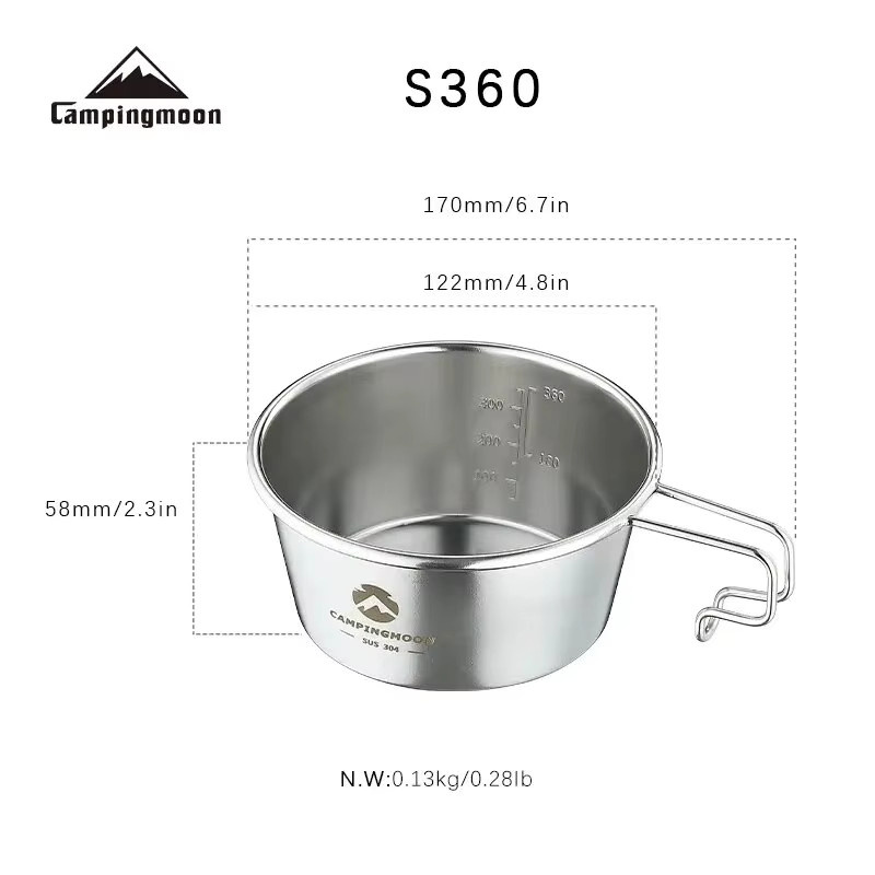 Camping moon Syrah Outdoor Edelstahl Camping Schale, Silber, 450ml - Bild 3