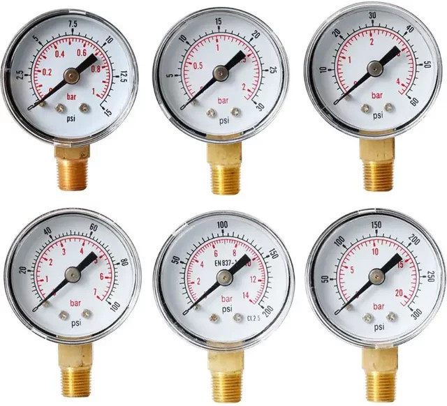 Gesichtsmanometer 40 mm mit 1/8" BSPT Anschluss unten montiert für Luft, Wasser, Kraftstoff und Flüssigkeiten mit 2,5 % Genauigkeit - Bild 1