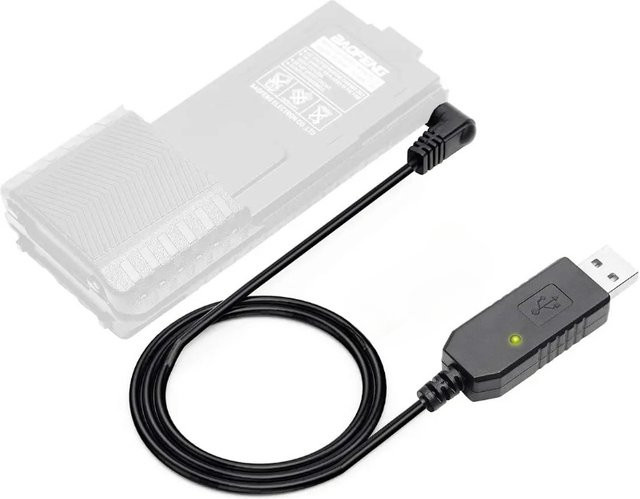 BaoFeng USB-C Ladekabel für Walkie-Talkies UV-5R UV82 UV-S9 Plus AR-152 in Schwarz - Bild 1