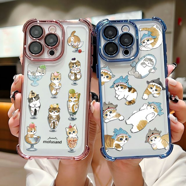 Mofusand Katzen Handyhülle mit Anti-Sturz-Airbag für Samsung Galaxy S26 S25 S24 S23 S22 S21 S20 FE Note20 Edge Plus Ultra 4G 5G - Bild 1
