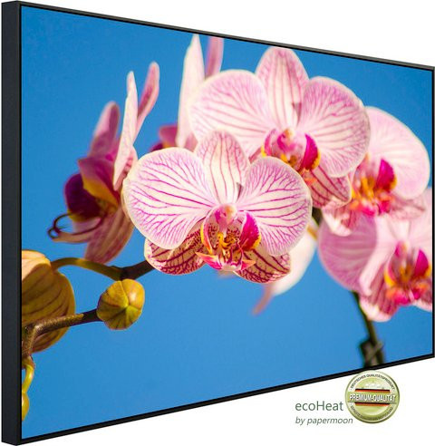 papermoon EcoHeat Infrarotheizung Rosa Phalaenopsis Orchidee mit Matt-Effekt in Bunt, 1200 Watt, App-Steuerung und Überhitzungsschutz - Bild 1