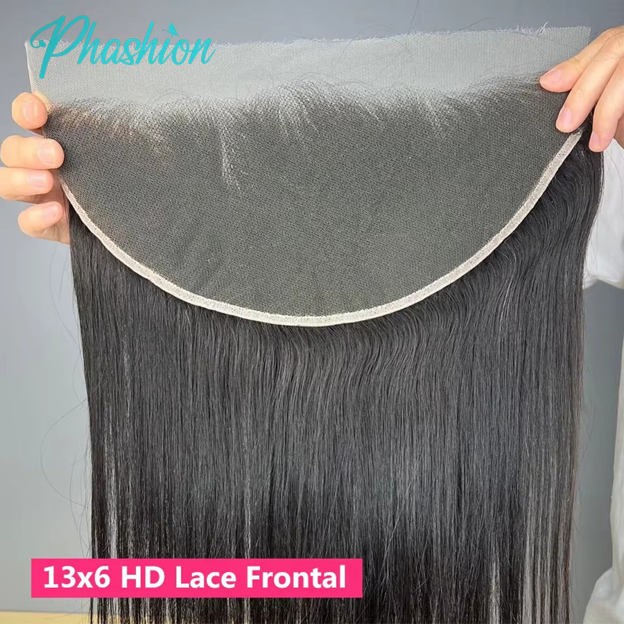 Phashion Lace Frontal Hair Extensions, Natural Black, 100% Remy Human Hair - Bild 2