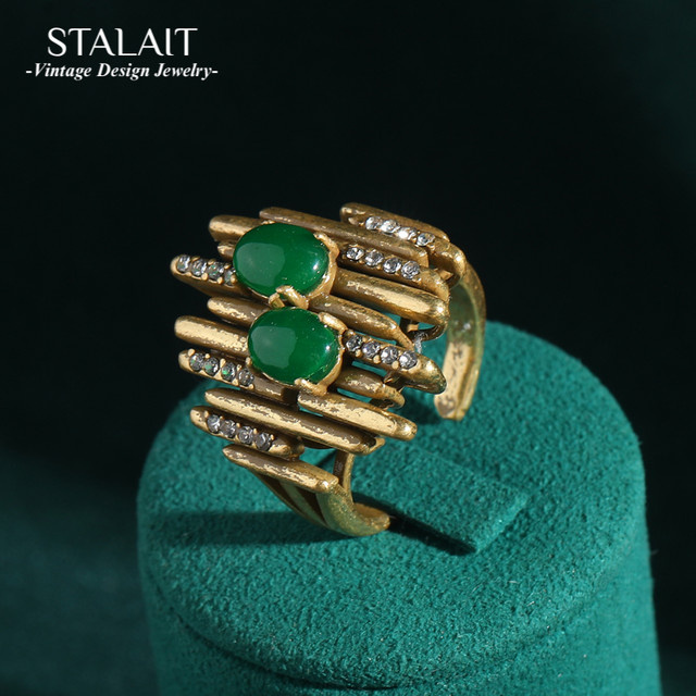 STALAIT Ring, Smaragd, Gold, Vintage, Damen - Bild 1