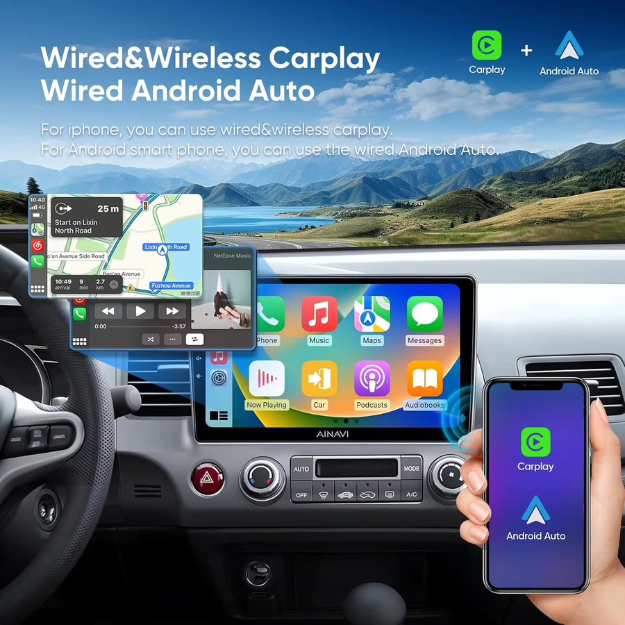 YUERADIAO Android 16 Autoradio mit Carplay und Navigation für Volkswagen VW Golf 7 2013 - 2020 MK7, Multimedia Player mit GPS, WiFi und 4G, Schwarz - Bild 3