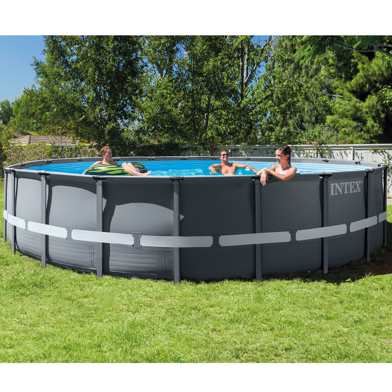Intex Frame Swimming Pool Set Ultra Rondo XTR in Anthrazit mit Sandfilteranlage, Durchmesser: 610 cm, Höhe: 122 cm - Bild 2