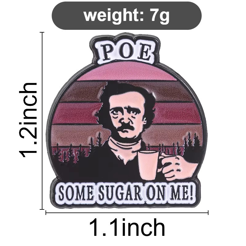 Edgar Allan Poe Emaille-Anstecknadeln, Broschen, Unisex - Bild 2