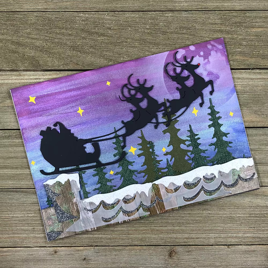 Metall-Stanztüllen-Set für DIY Scrapbooking und Bastelarbeiten mit Weihnachts-Motiven wie Tannenbaum, Schlitten und Santa Claus in Mehrfarbig - Bild 2