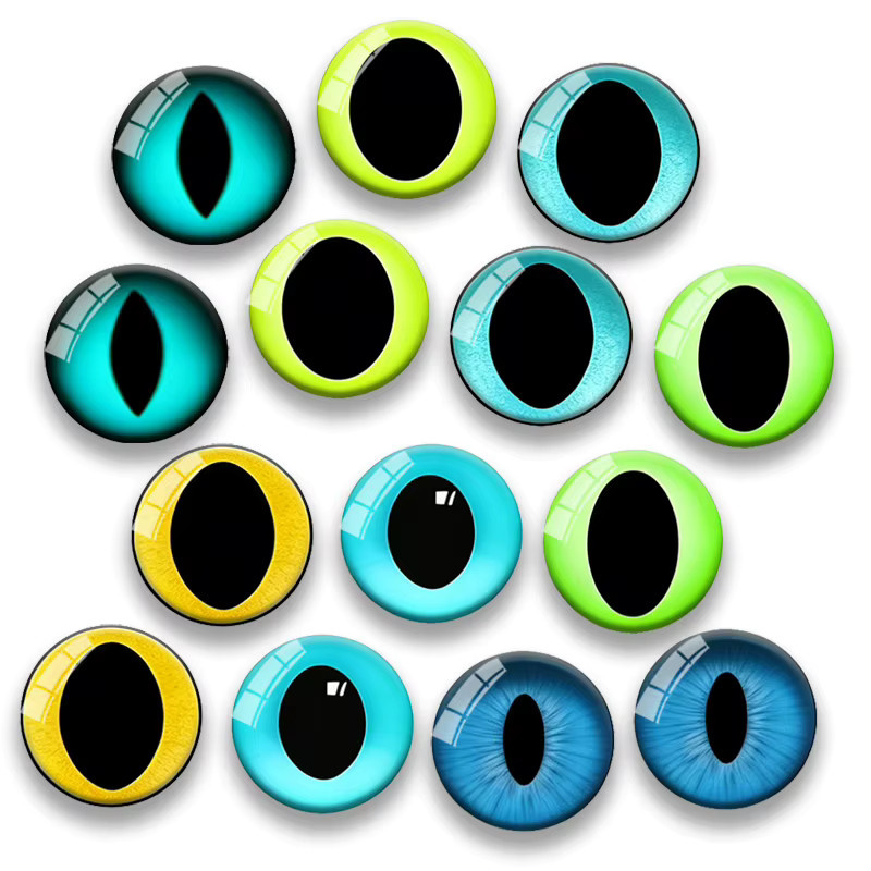 Farblich gemischte Glas-Katzenaugen, 14-teiliges Set, Bastelzubehör - Bild 2