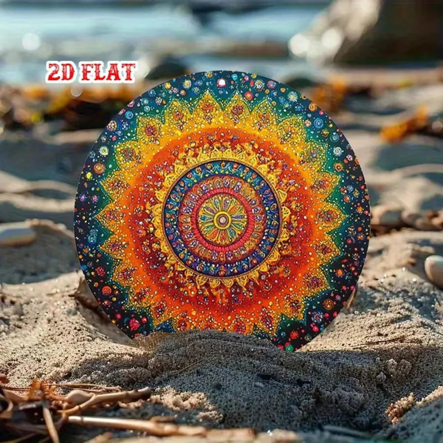 CIFBUY Jiasai Vintage Mandala Metall-Wandkunst, runde geometrische Dekoration in Multicolour für Innen und Außen - Bild 4