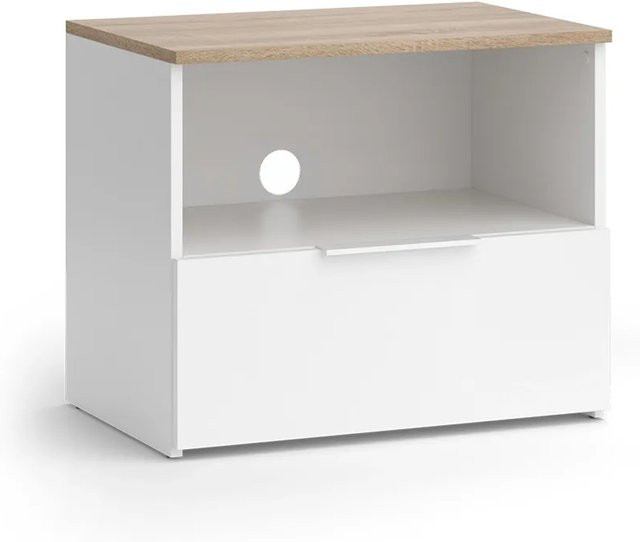 Vicco Lowboard Wido in Weiß und Sonoma mit Schublade, B/T/H: 60 x 50 x 40 cm - Bild 1